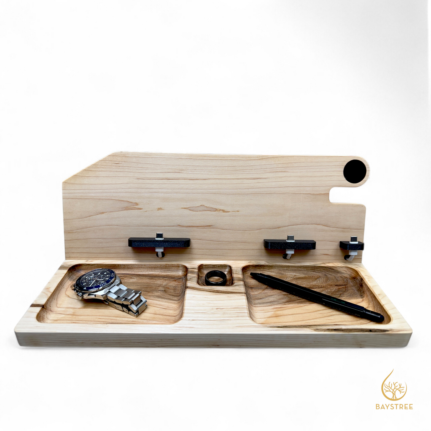 Samsung Tablet Workstation – 4-in-1 Wooden Charging Station & Organizer