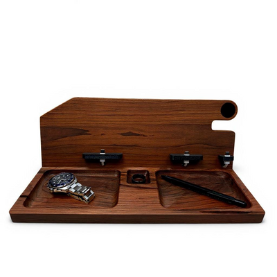 Samsung Tablet Workstation – 4-in-1 Wooden Charging Station & Organizer