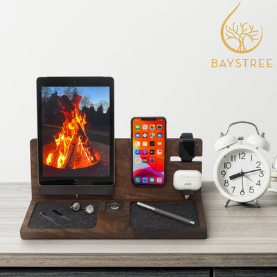 wood apple charger iphone 16 workstation wireless charger